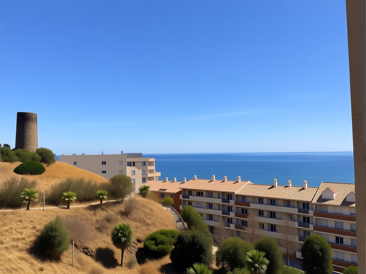 Beachfront flat in Benalmádena — Sea view