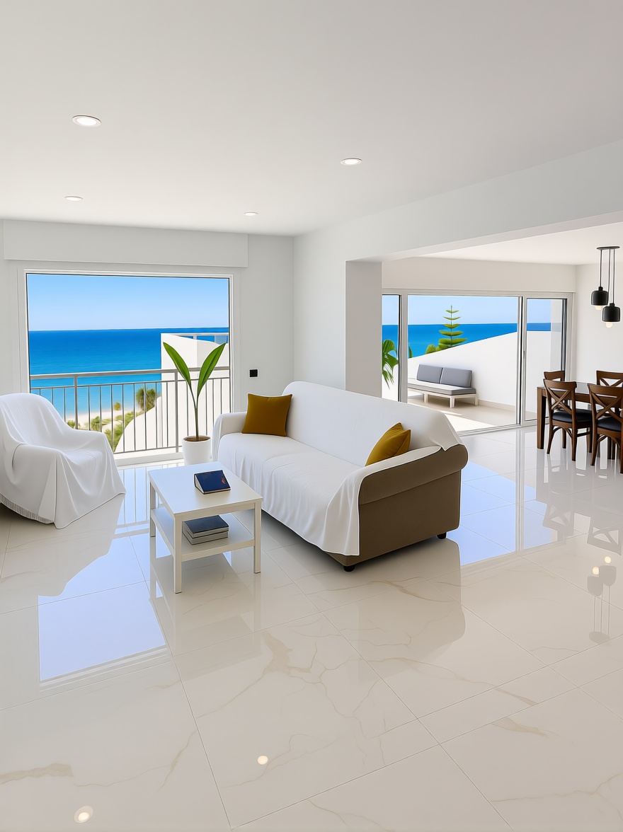 Ático en primera línea de mar en Fuengirola — Salón