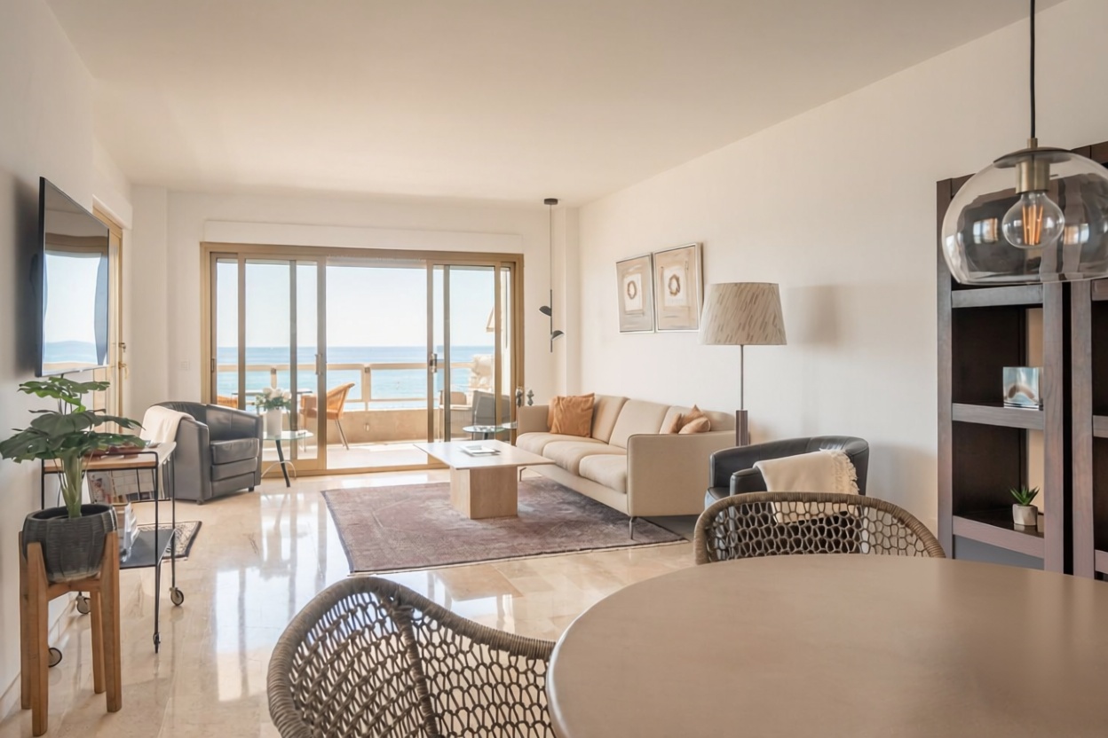 Wohnung in erste Strandlinie in Fuengirola — Wohnzimmer