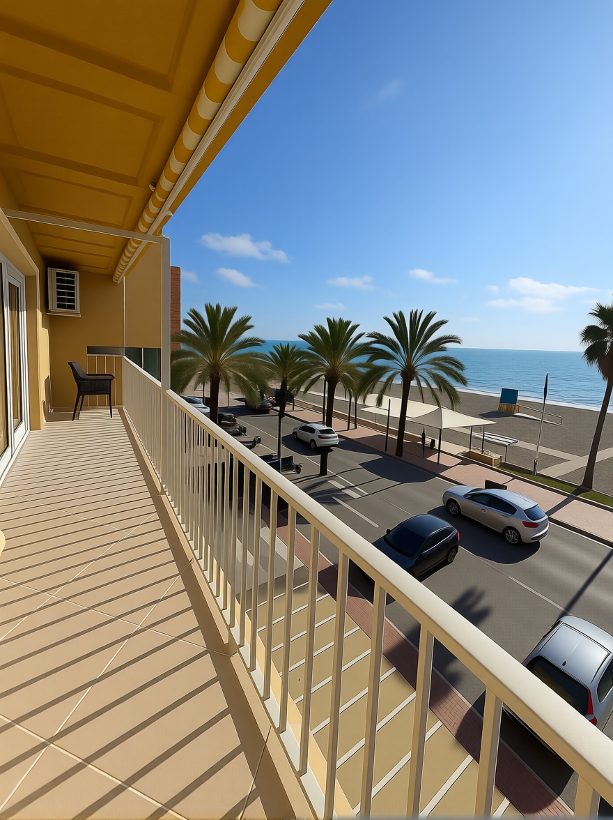 Appartement en première ligne de plage à Fuengirola — Terrasse mer