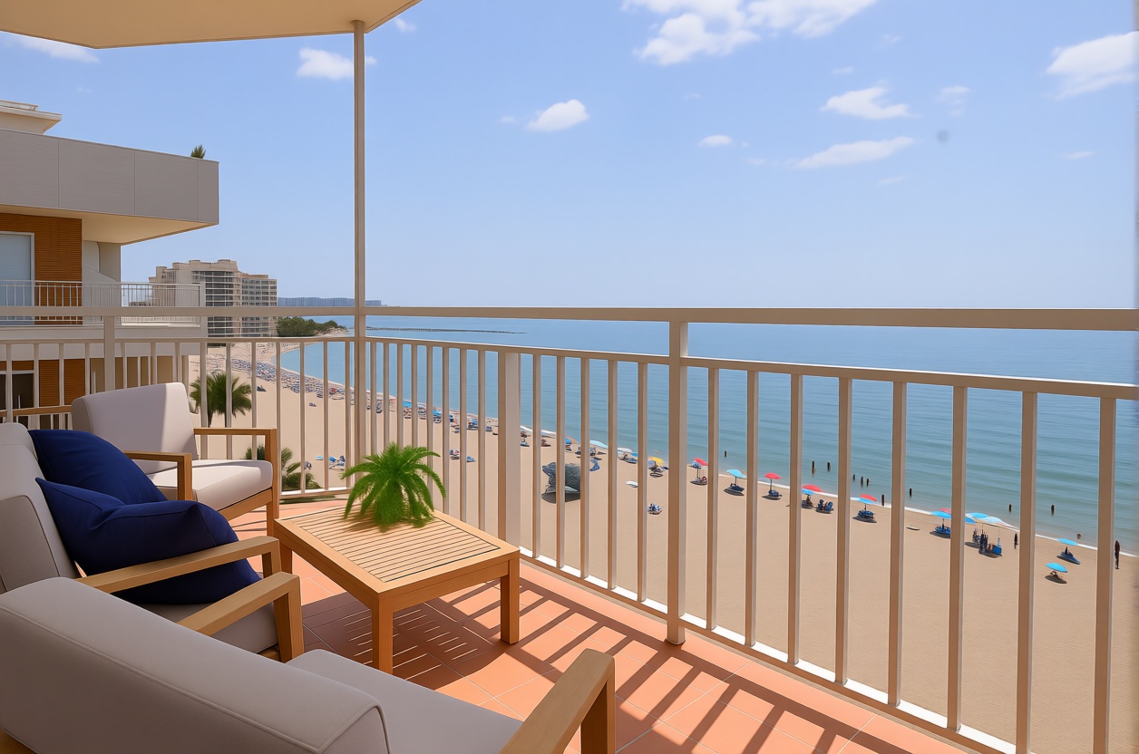 Apartamento em primeira linha de praia em Fuengirola — Terraço mar