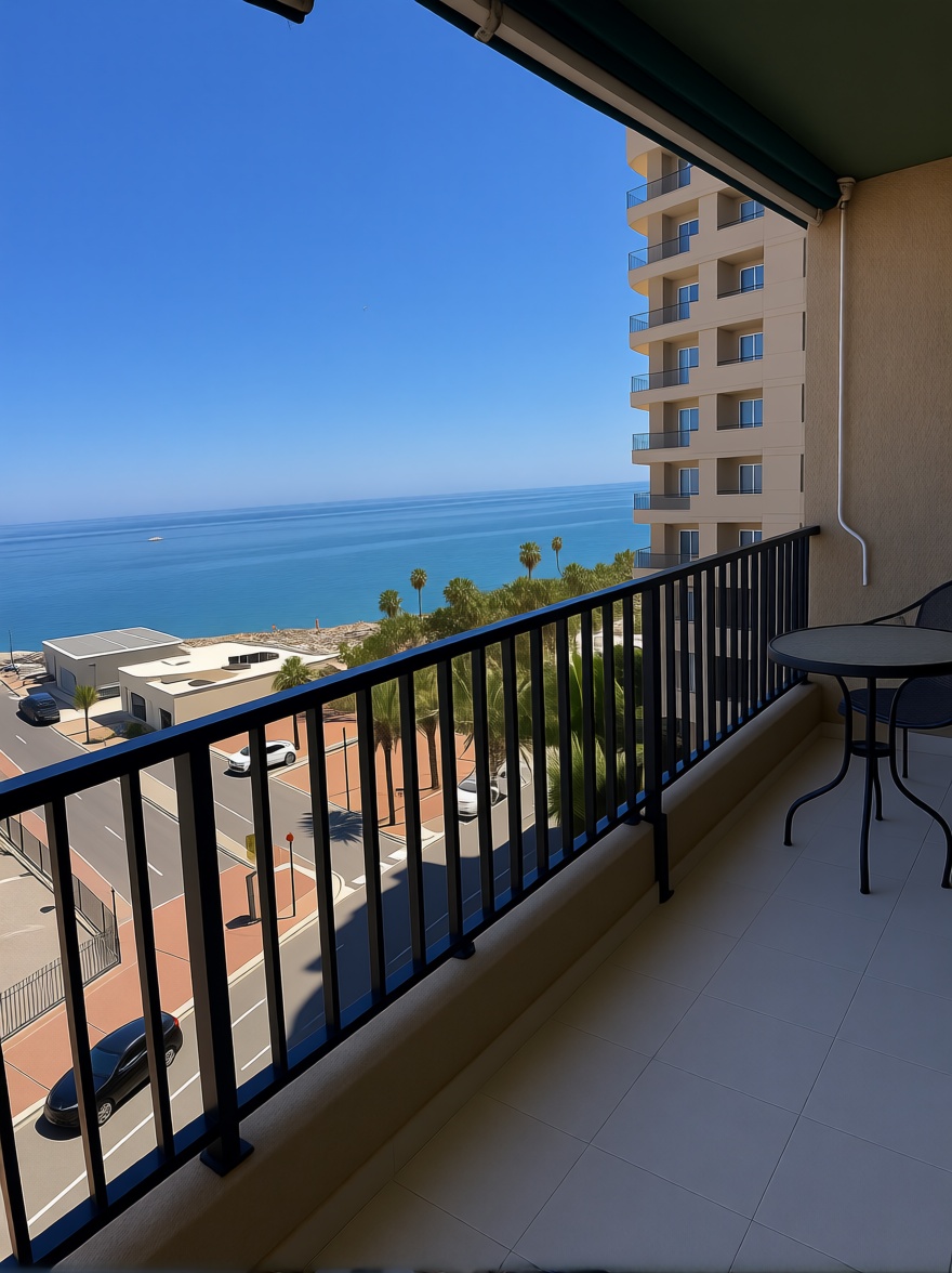 Piso en primera línea de playa en Fuengirola — Terraza mar