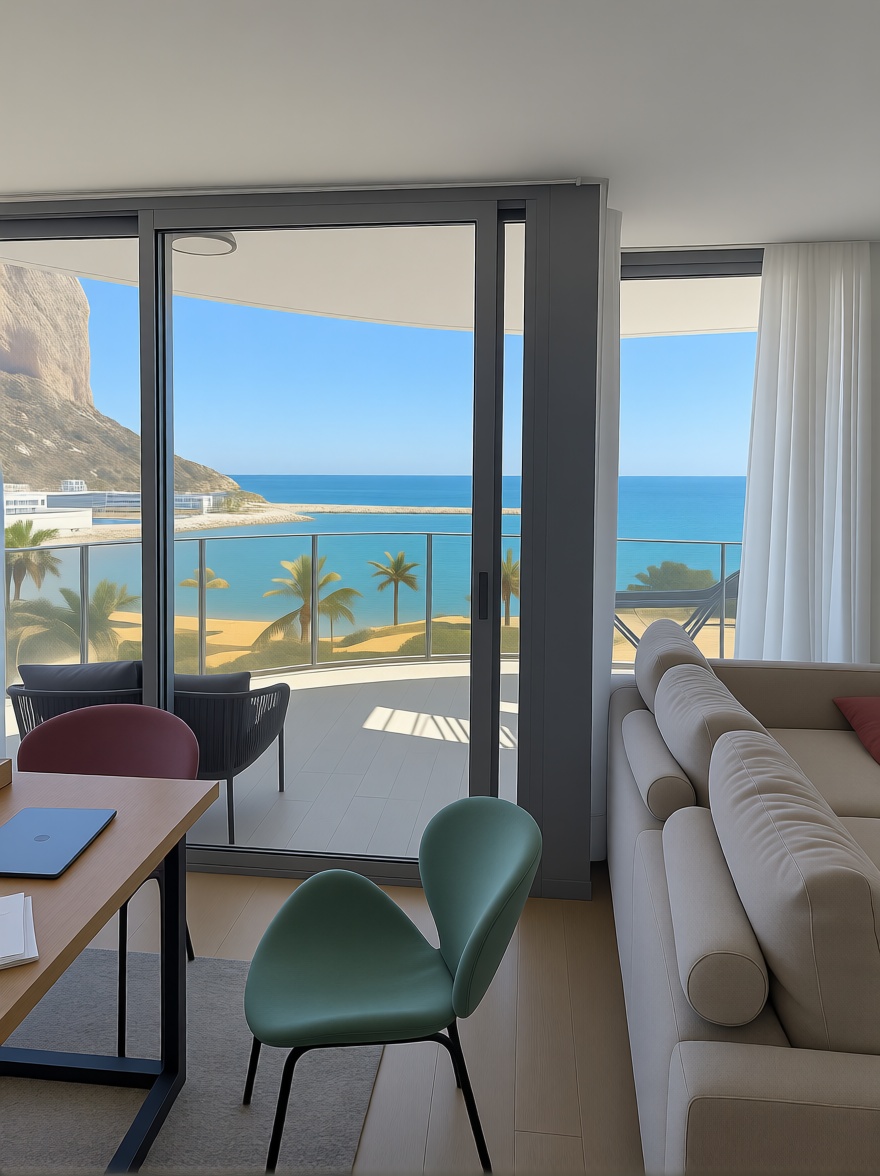 Apartamento à venda pé na areia em Calpe — Terraço mar