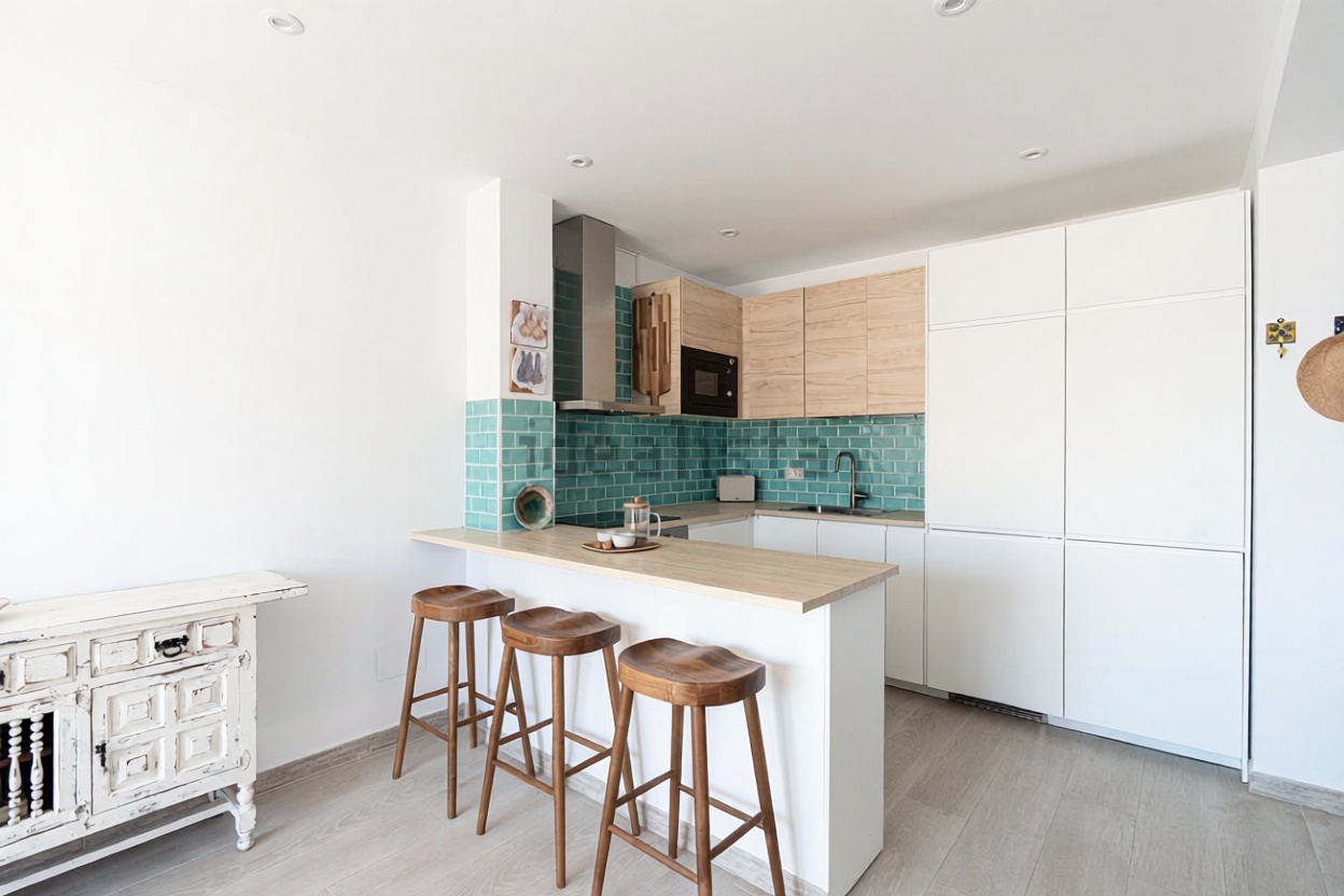 Appartement en première ligne de plage à Fuengirola — Cuisine
