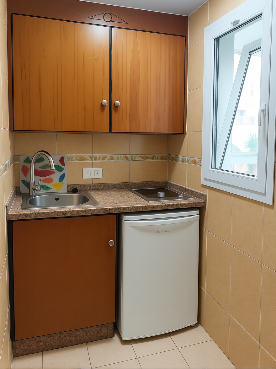 Studio en première ligne de plage à Fuengirola — Cuisine