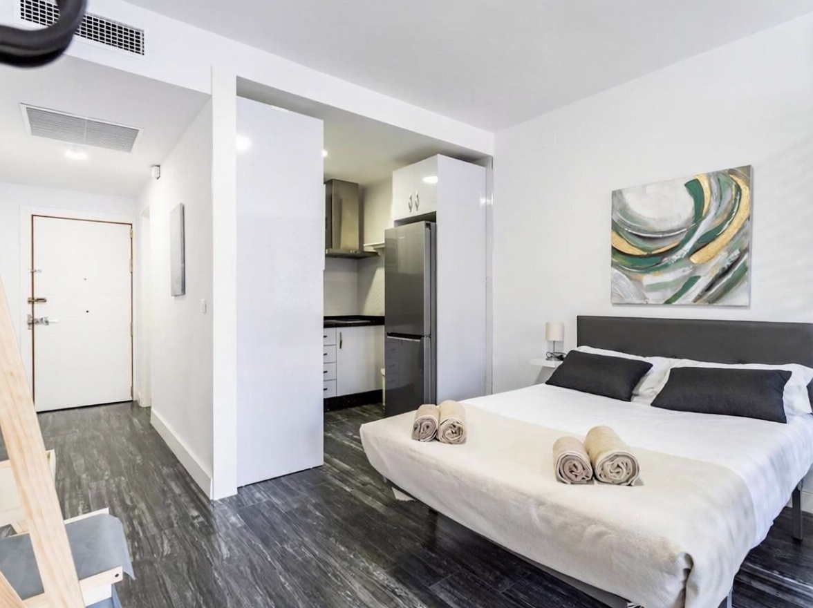 Studio en première ligne de plage à Fuengirola — Chambre