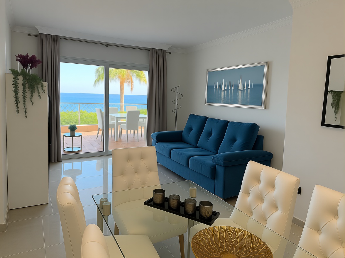 Piso en primera línea de playa en Mijas — Salón