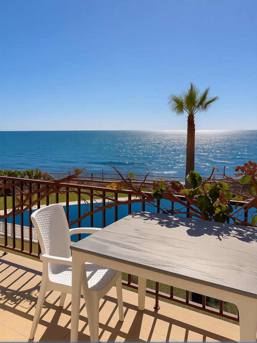 Duplex en première ligne de plage à Mijas — Chambre