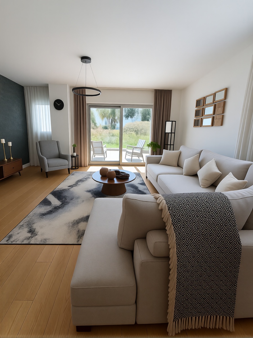 Appartement en première ligne de plage à Mijas — Séjour