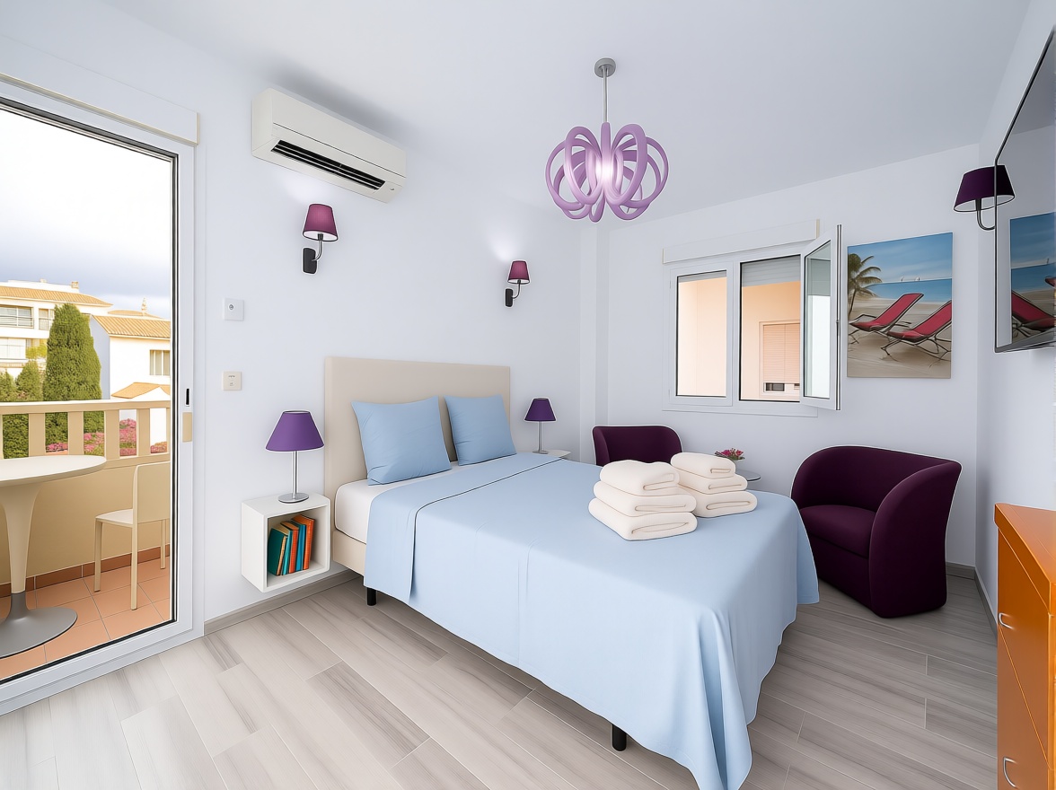 Piso en primera línea de playa en Mijas — Dormitorio
