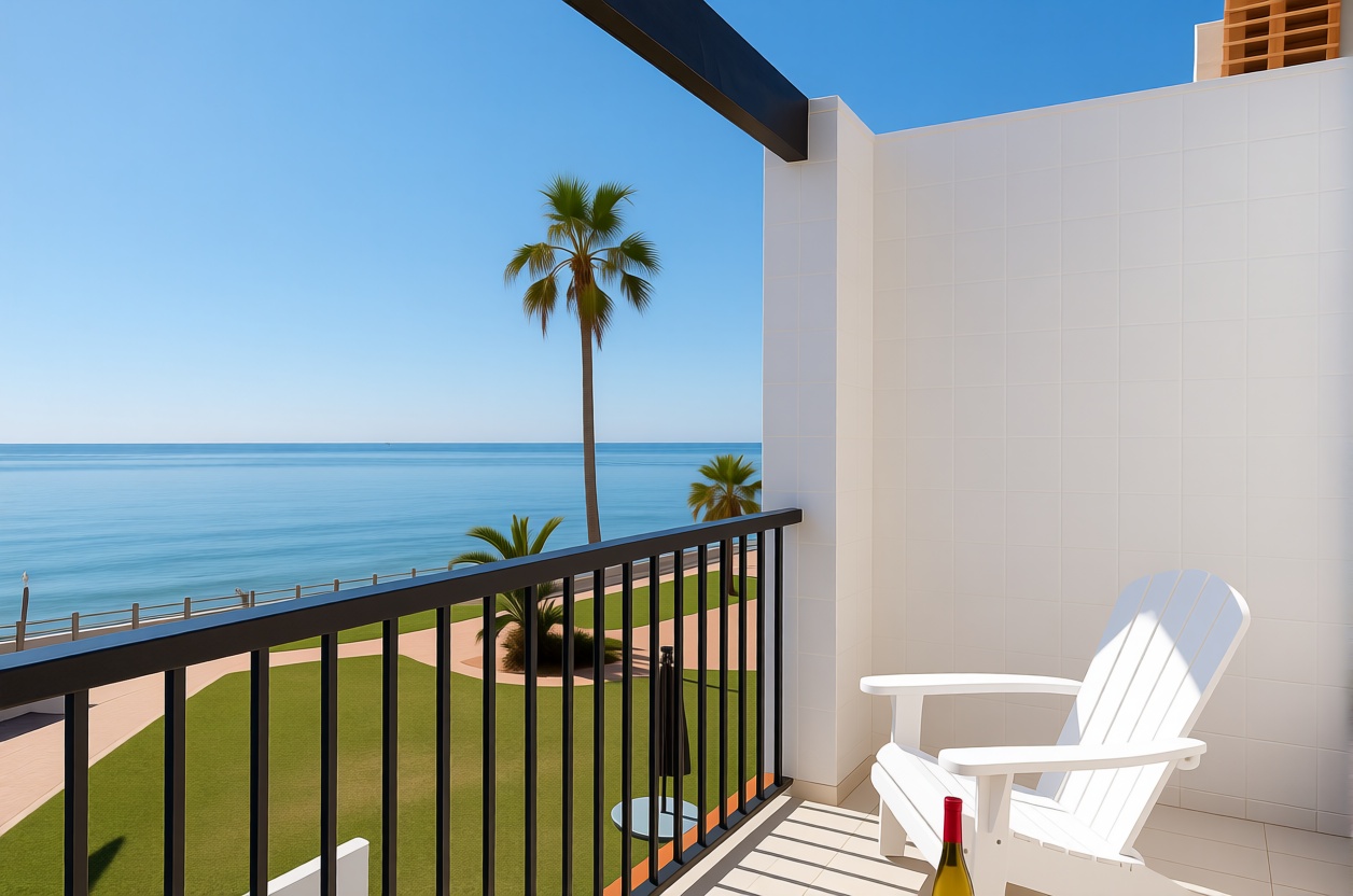 Chalet con acceso directo a playa en Mijas — Terraza mar