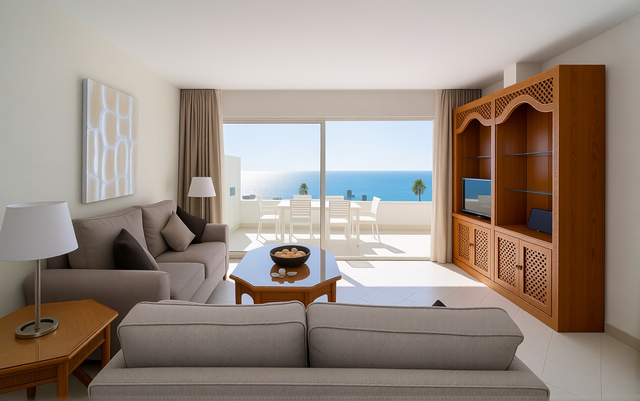 Piso en primera línea de playa en Mijas — Salón