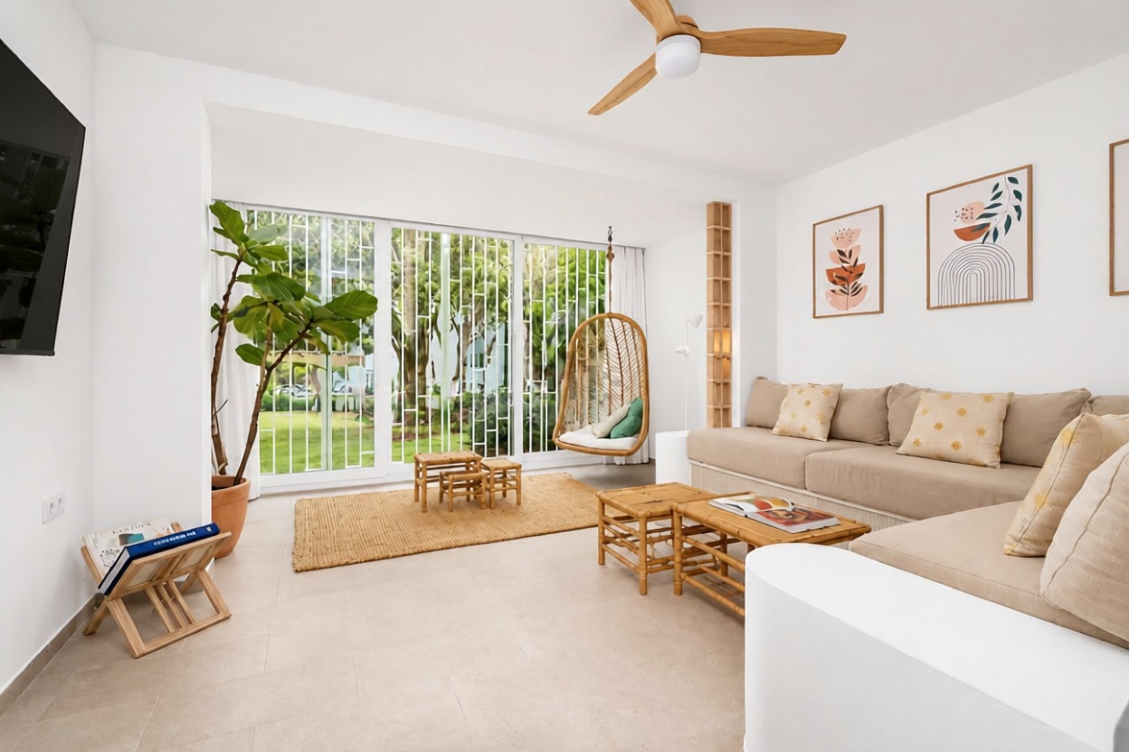 Chalet avec accès direct à la plage à Mijas — Séjour
