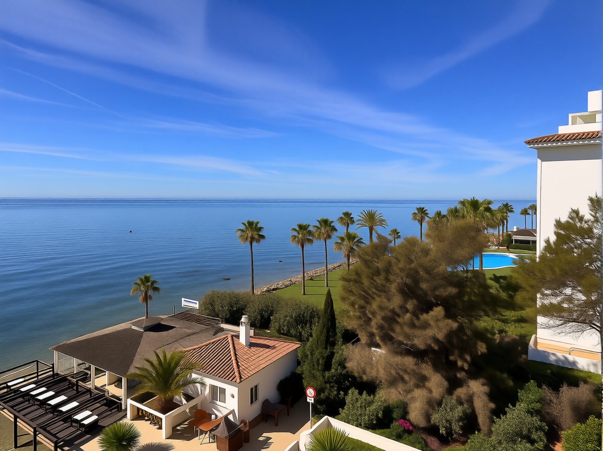 Apartamento em primeira linha de praia em Mijas — Vista mar