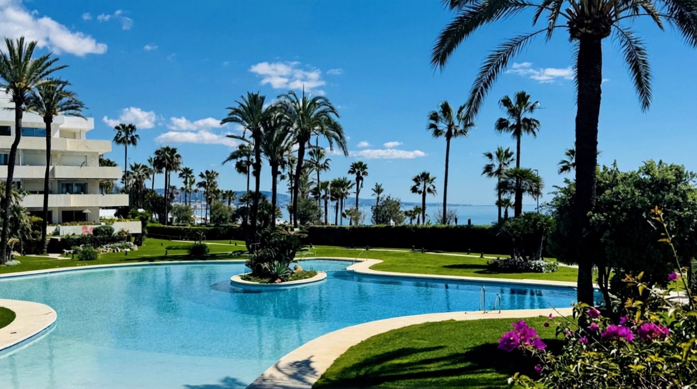 Beachfront flat in Marbella — Sea view