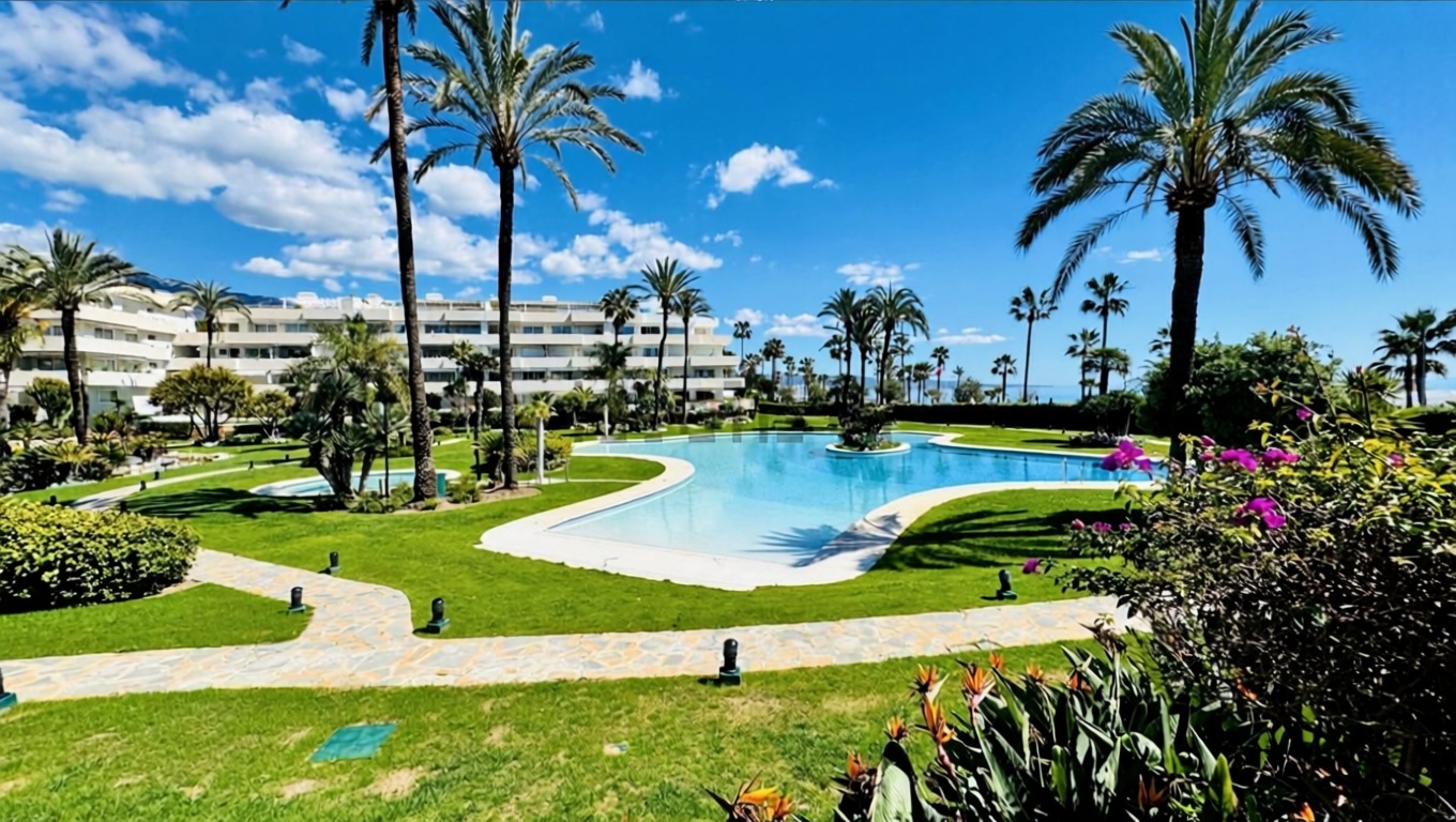 Beachfront flat in Marbella — Sea view