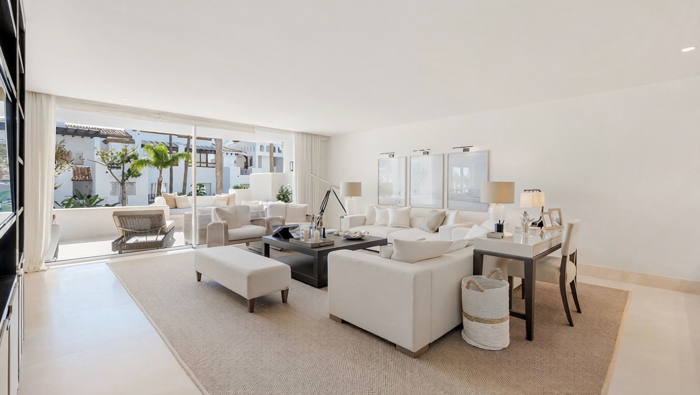Beachfront flat in Marbella — Living room
