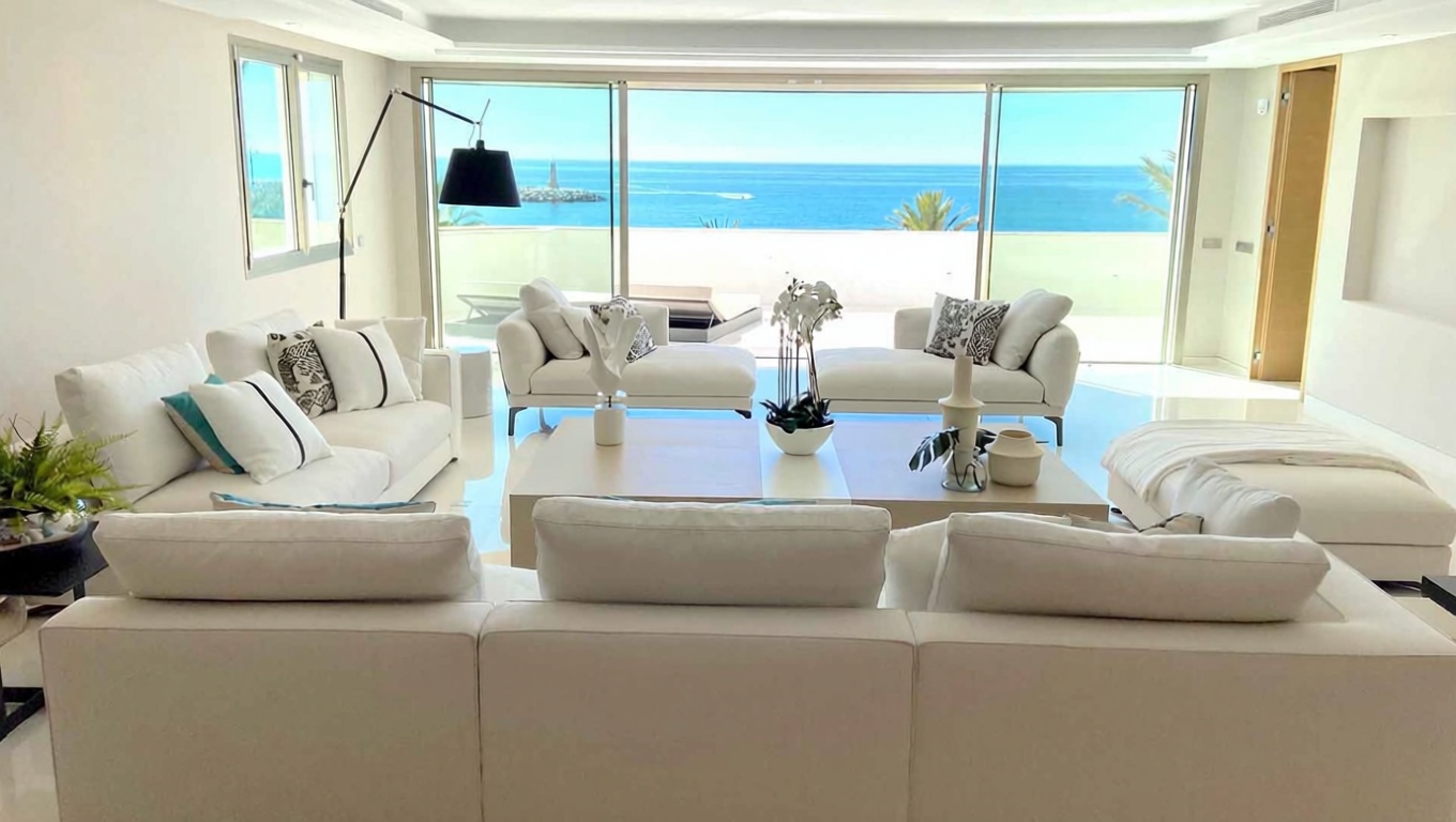 Beachfront flat in Marbella — Living room