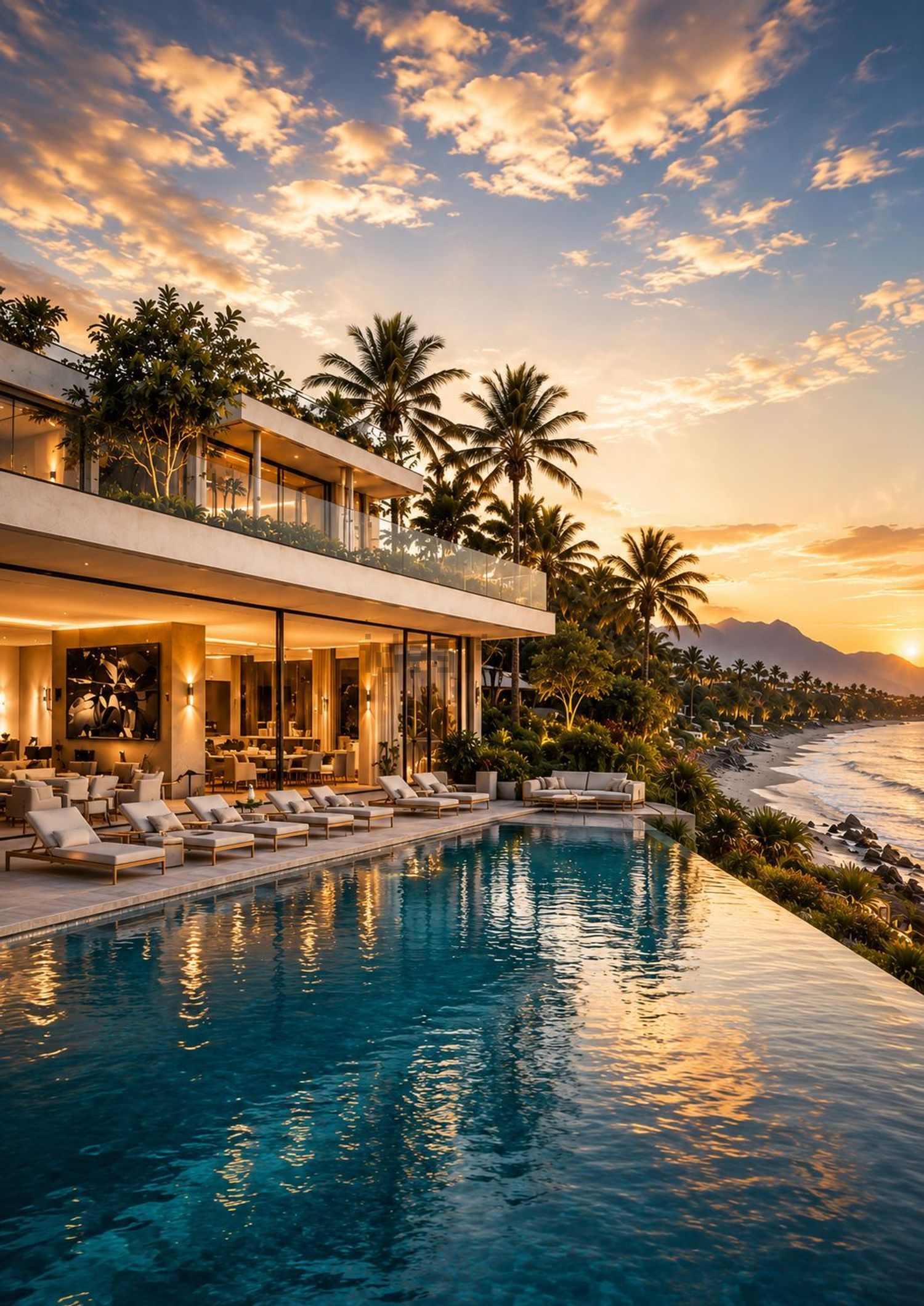 Chalet mit direkter Strandzugang in Marbella — Meerterrasse