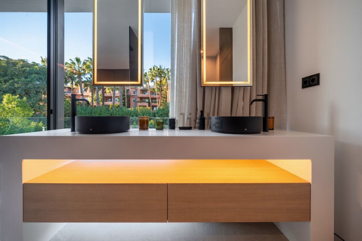 Chalet avec accès direct à la plage à Marbella — Terrasse mer