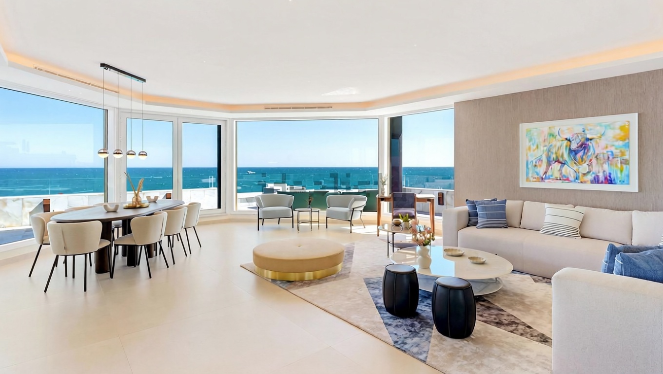Seafront attic in Marbella — Living room