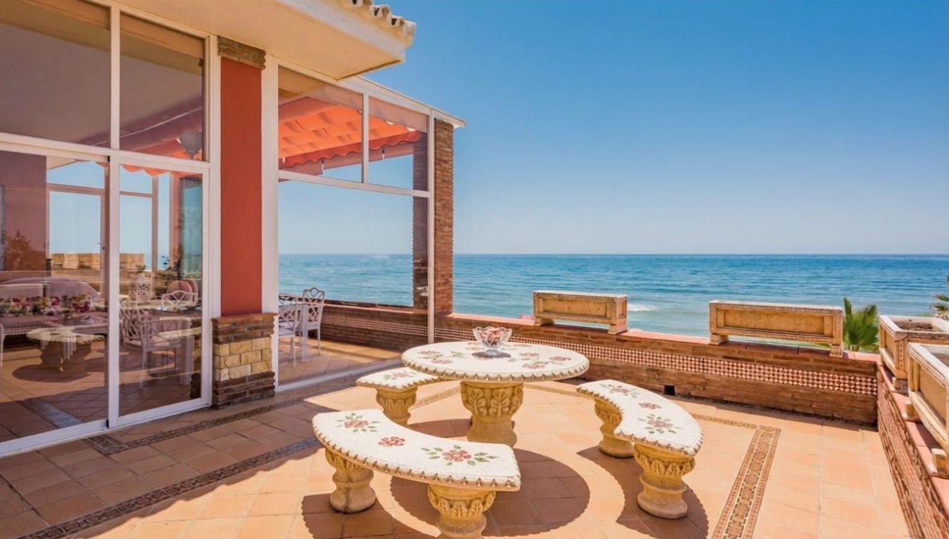 Chalet avec accès direct à la plage à Marbella — Terrasse mer
