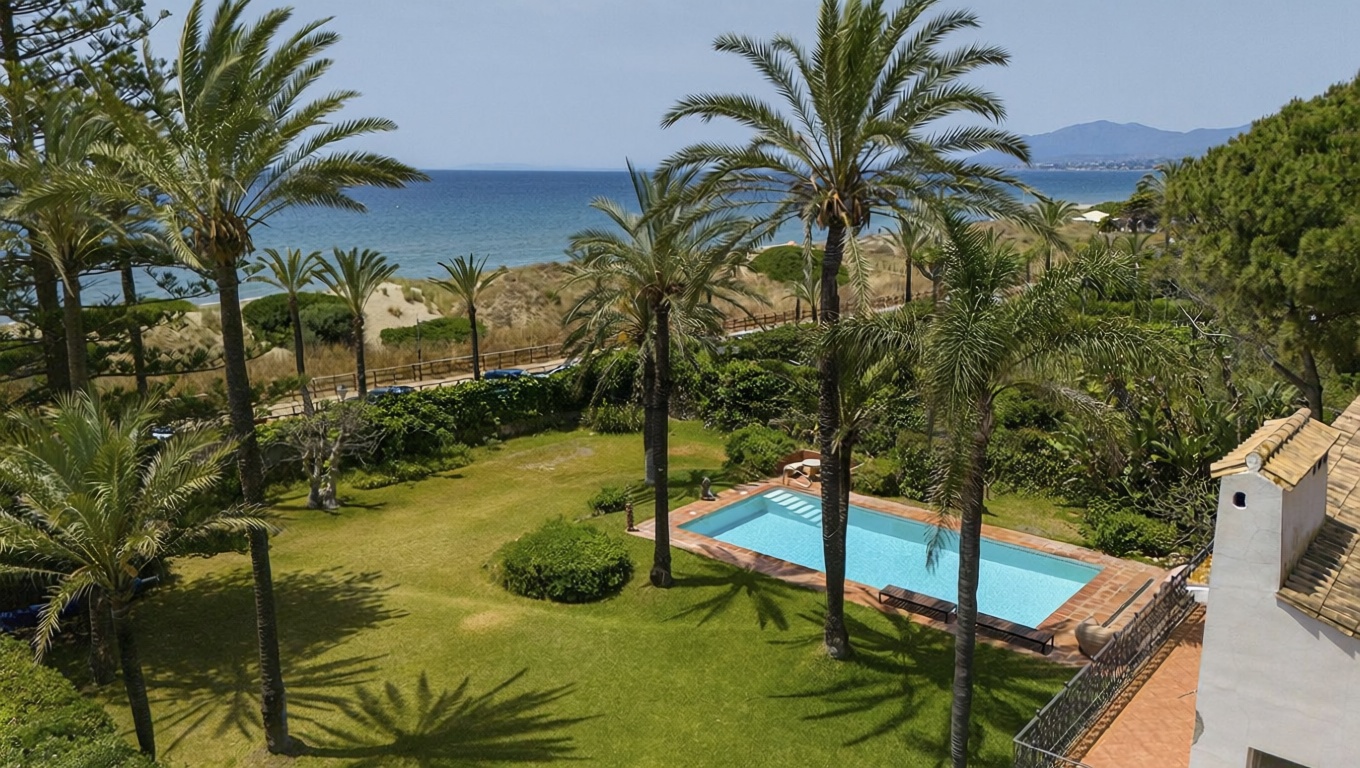 Chalet avec accès direct à la plage à Marbella — Vue mer
