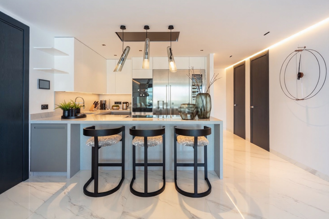 Appartement en première ligne de plage à Marbella — Terrasse mer