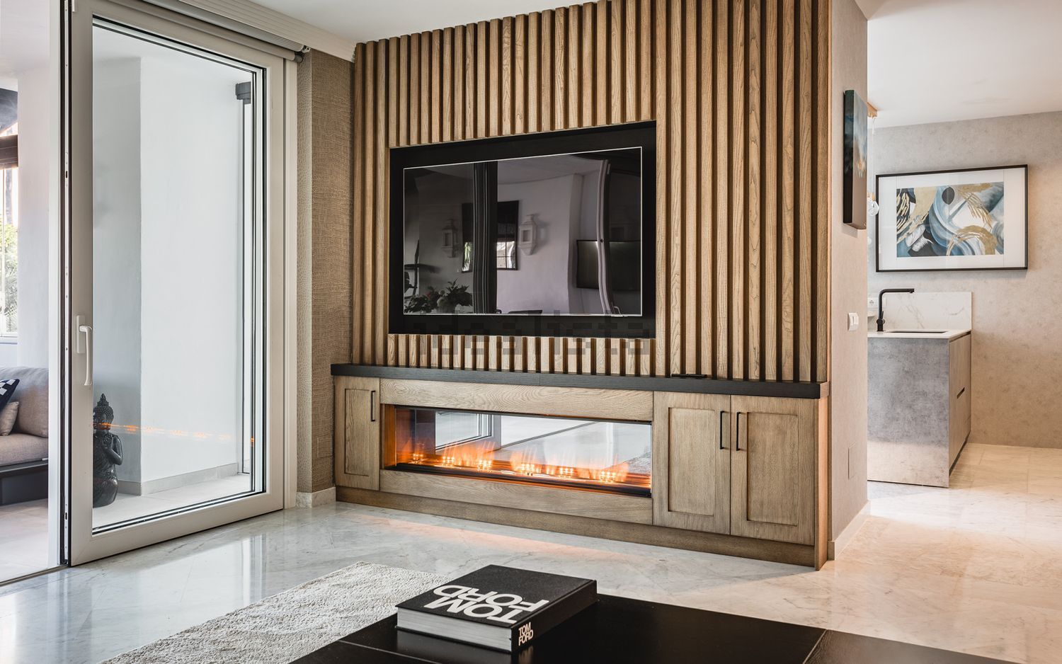 Appartement en première ligne de plage à Marbella — Séjour