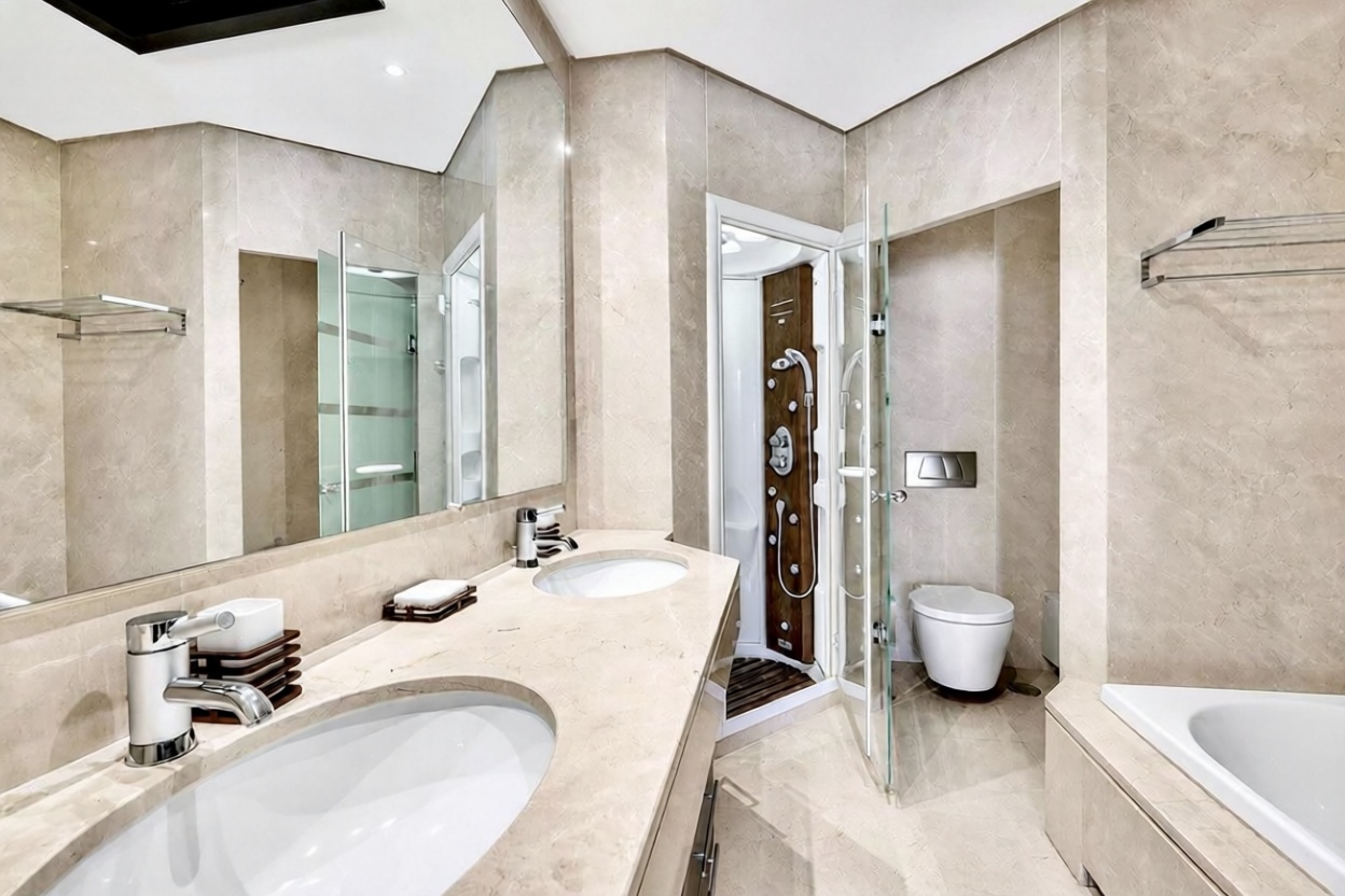 Dachgeschosswohnung zum Verkauf in erster Meereslinie in Marbella — Bad