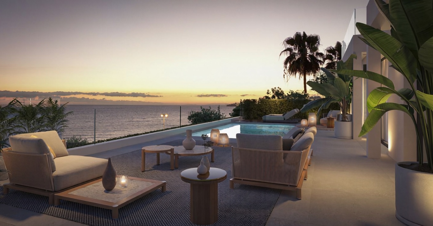 Шале на продажу с прямым выходом на пляж в Marbella — Морская терраса