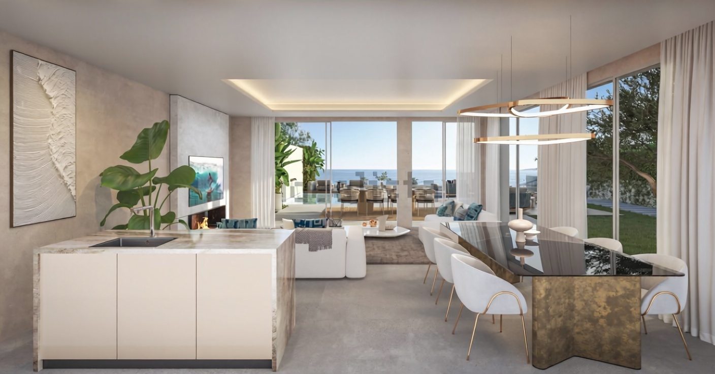 Шале на продажу с прямым выходом на пляж в Marbella — Столовая