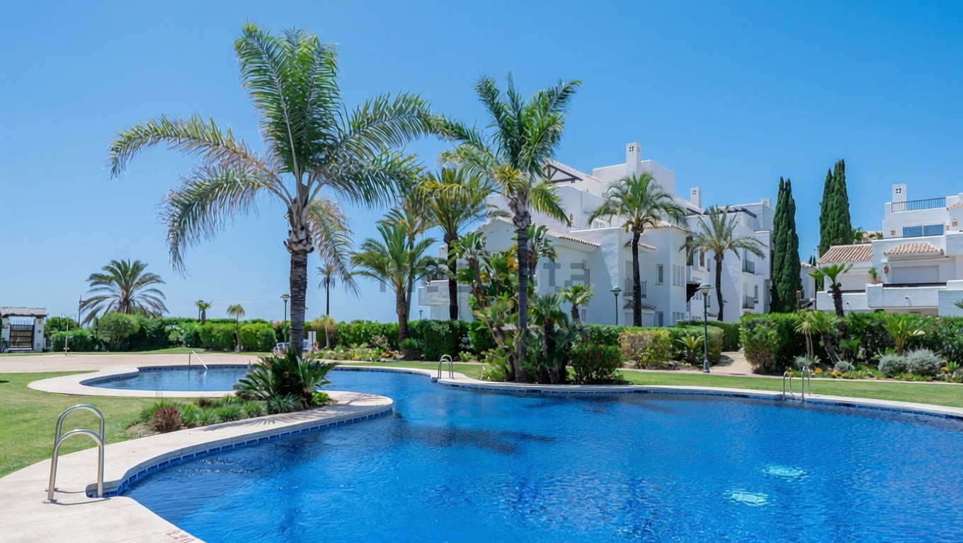 Apartamento à venda pé na areia em Marbella — Piscina