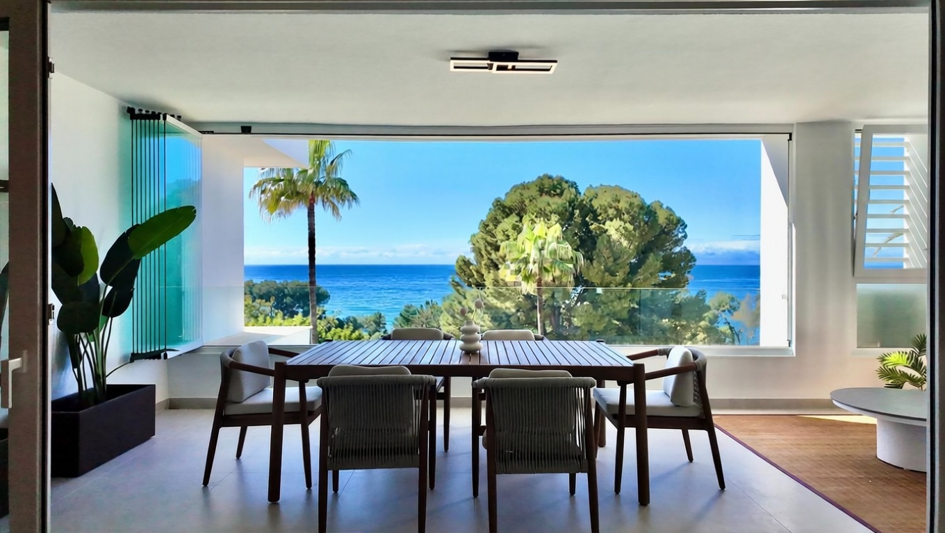 Beachfront flat in Marbella — Sea terrace