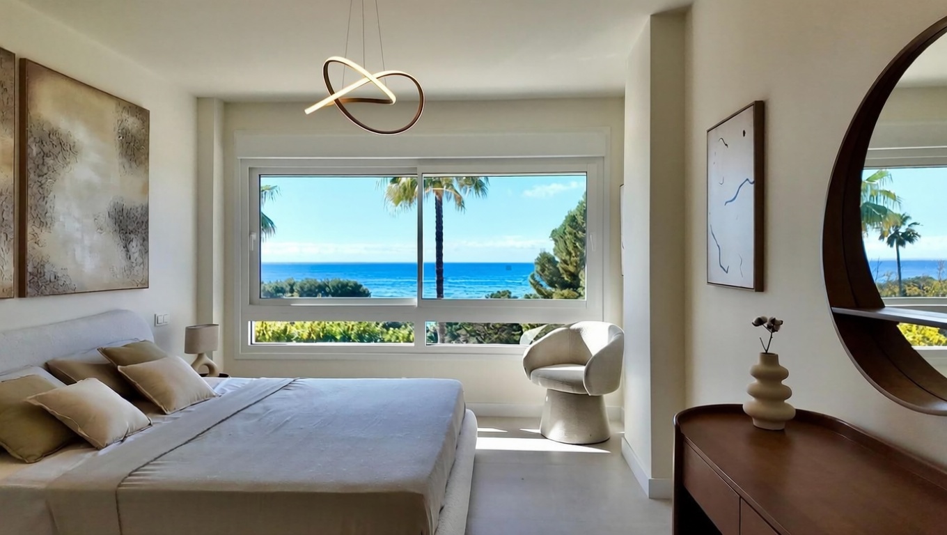 Beachfront flat in Marbella — Bedroom