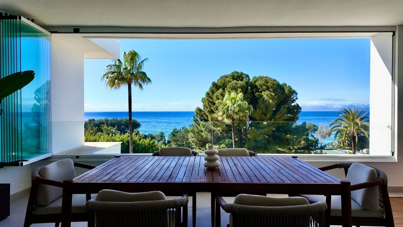 Beachfront flat in Marbella — Sea terrace