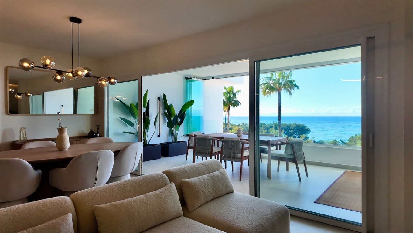 Beachfront flat in Marbella — Living room