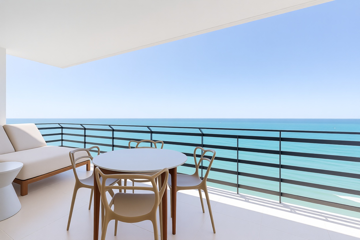 Beachfront flat in Marbella — Sea terrace