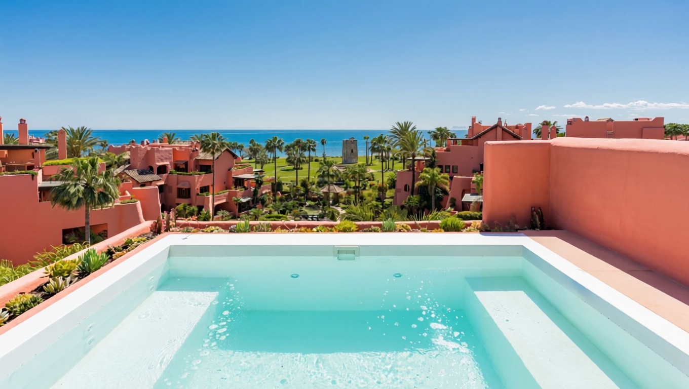 Appartement en attique en première ligne de mer à Estepona — Vue mer