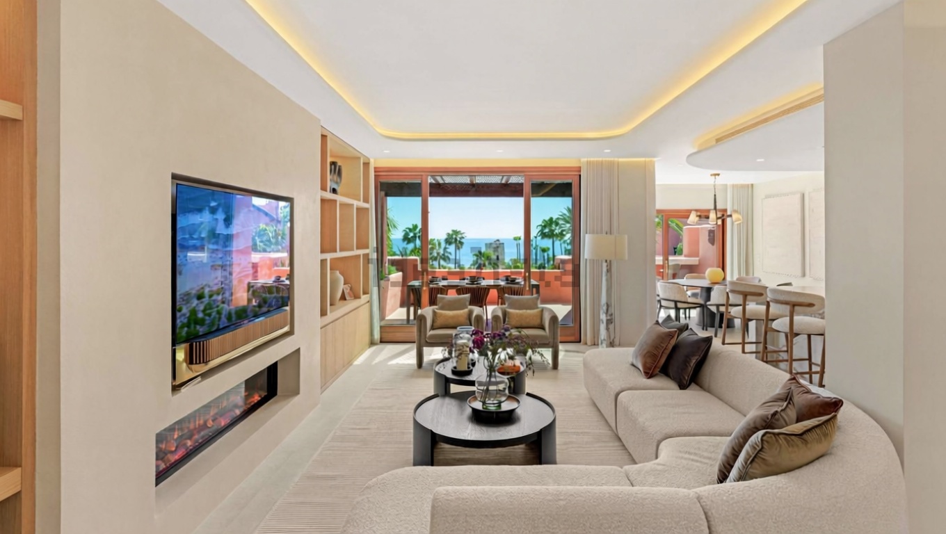 Duplex en première ligne de plage à Estepona — Séjour