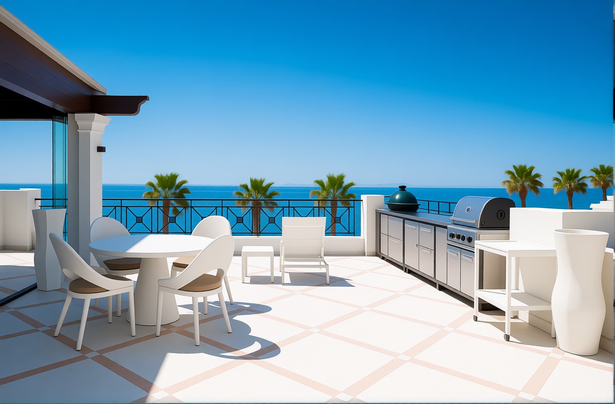 Duplex en première ligne de plage à Estepona — Terrasse mer