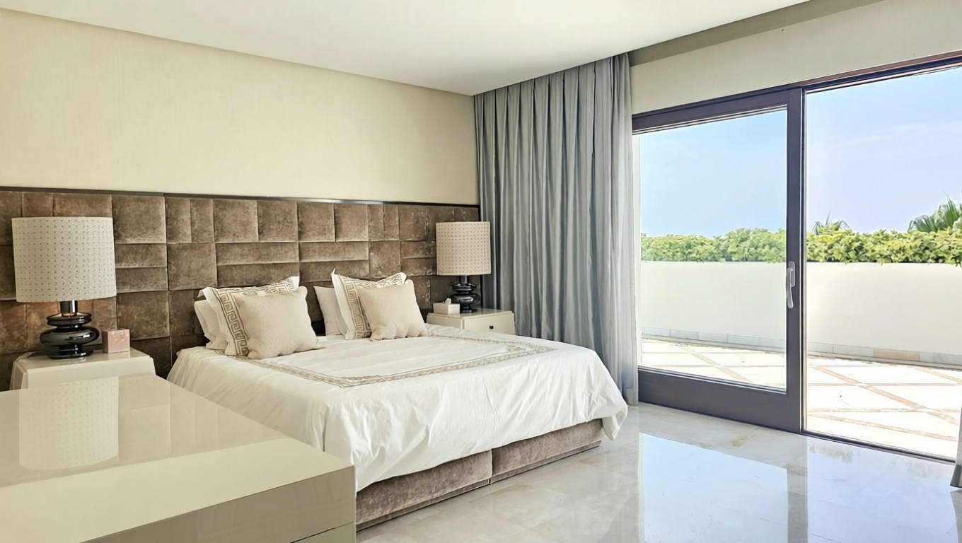 Duplex en première ligne de plage à Estepona — Chambre