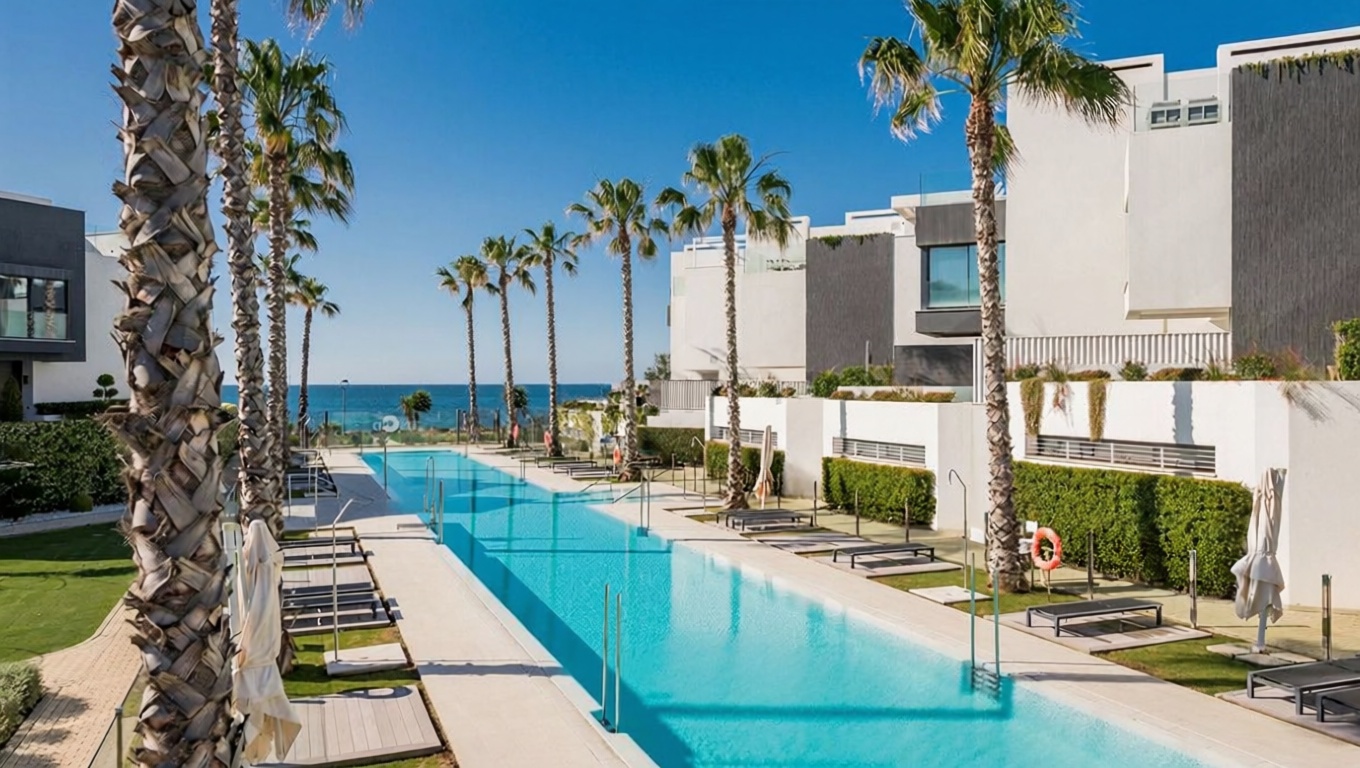 Chalet with direct beach access in Estepona — Pool