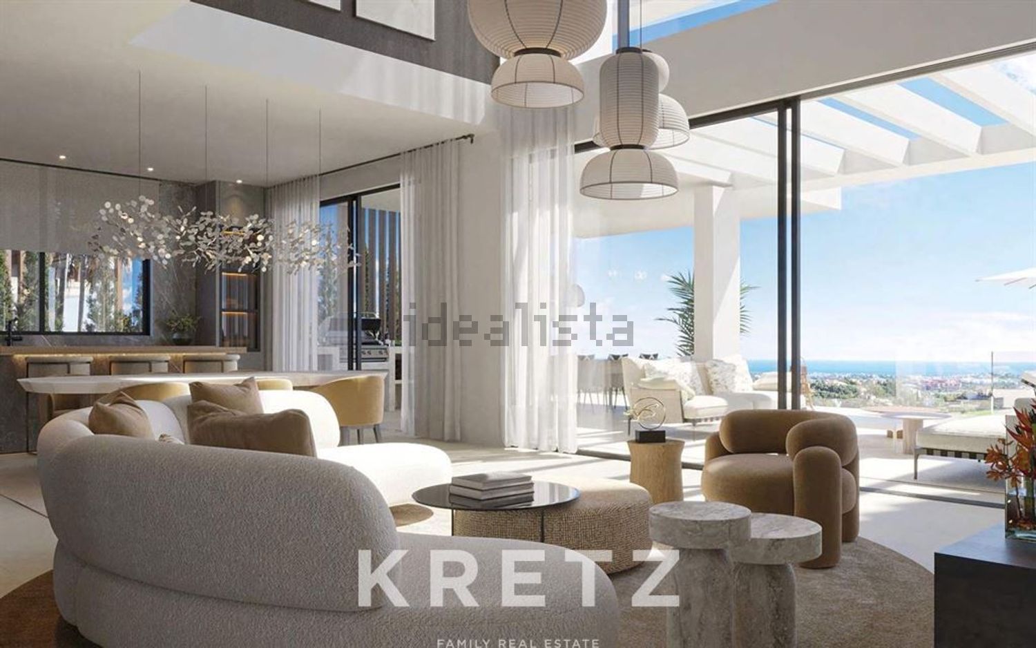 Chalet with direct beach access in Estepona — Living room