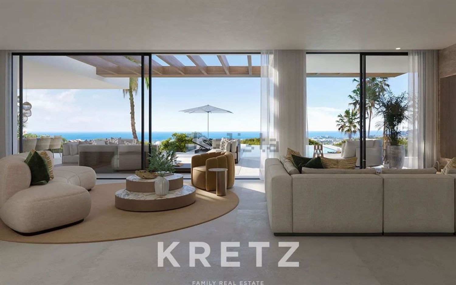 Chalet with direct beach access in Estepona — Living room