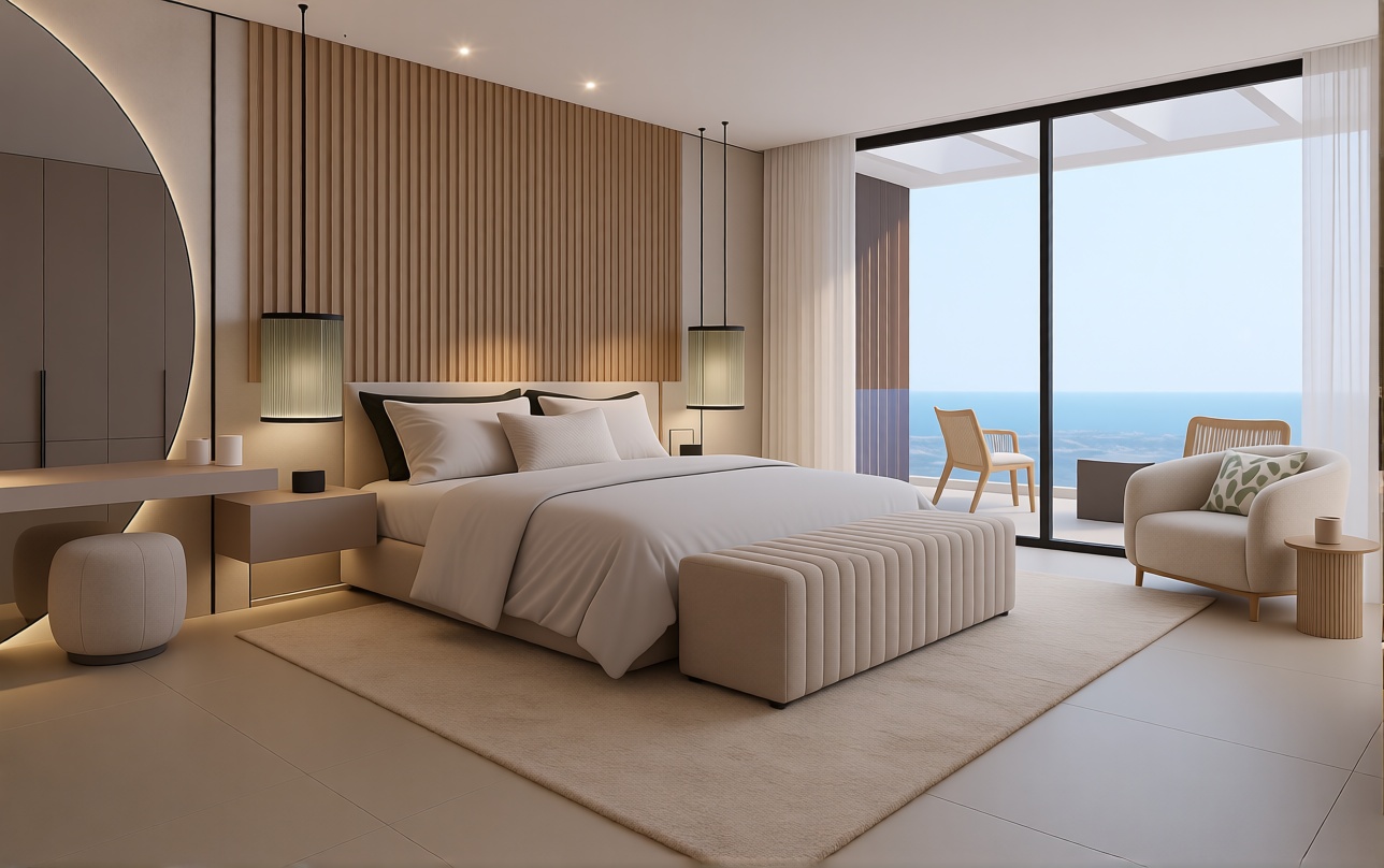 Chalet con acceso directo a playa en Estepona — Dormitorio
