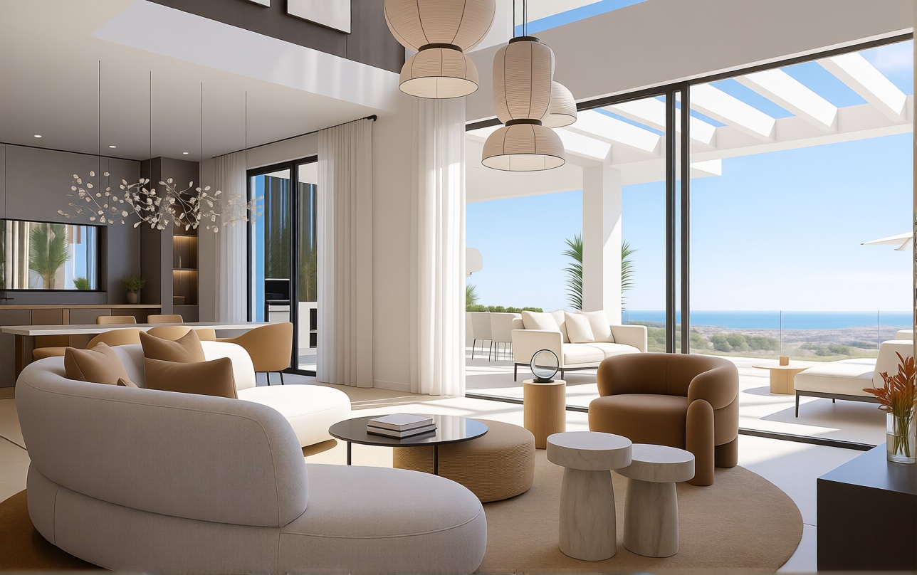 Chalet con acceso directo a playa en Estepona — Salón