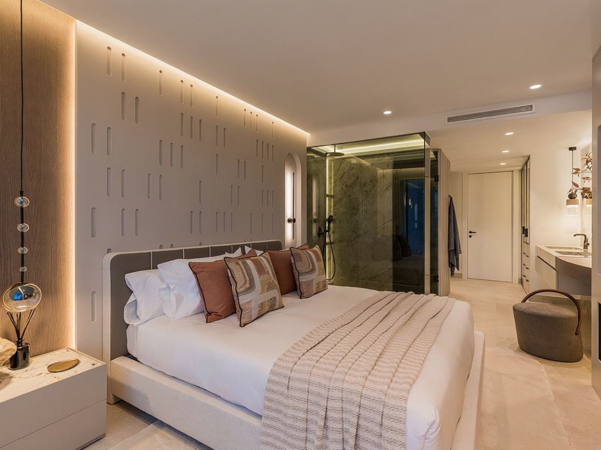 Piso en primera línea de playa en Estepona — Dormitorio