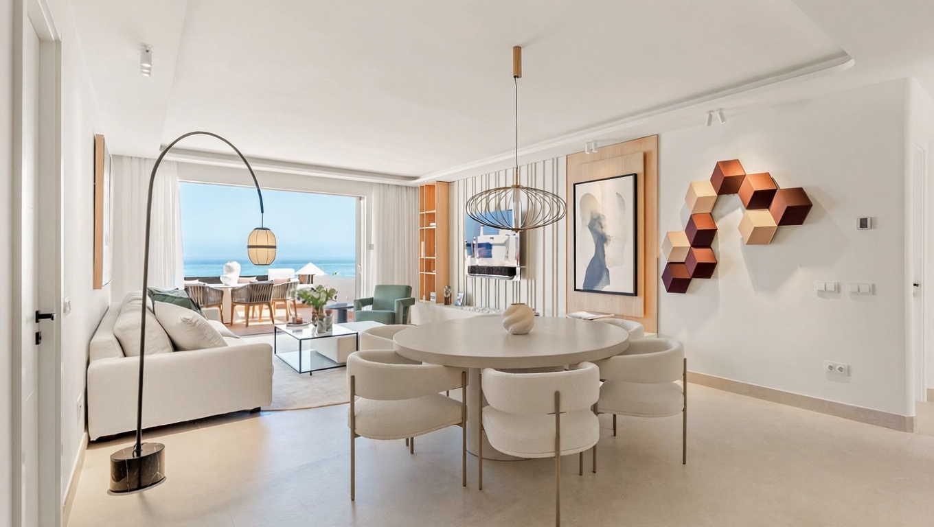 Seafront attic in Estepona — Living room