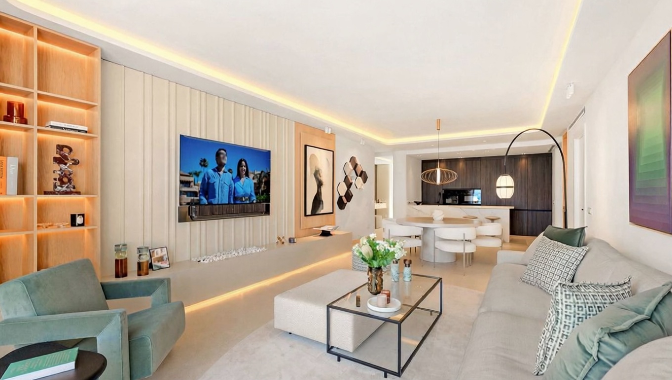 Seafront attic in Estepona — Living room